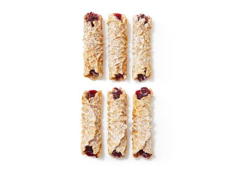 Amaretto Pizzelles with Cherry Jam