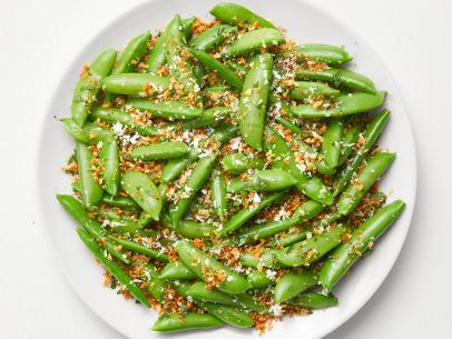 Snap Pea Salad w/Roasted Almonds, Parmesan Mom's Kitchen Handbook
