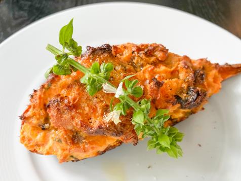 Twice-Baked Sweet Potatoes with Sausage and Ricotta