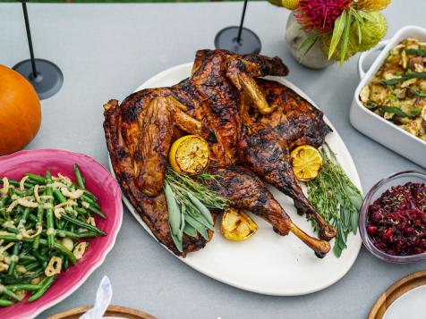 Sunny's Butterflied Grilled Turkey with Lemon Pepper Glaze