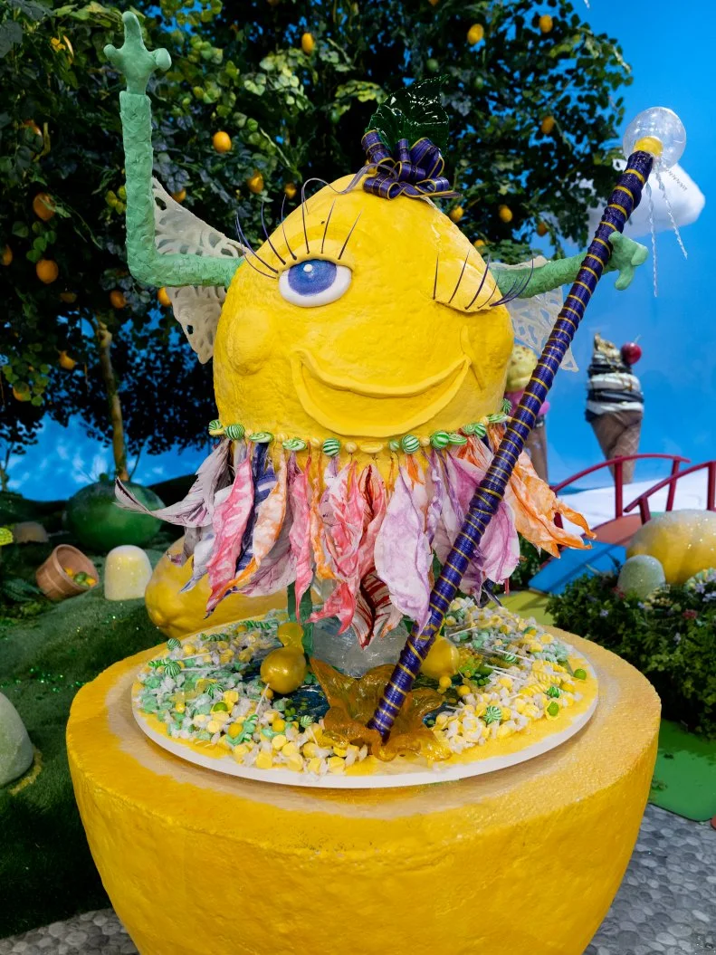 The cake Lemonlicious created by contestants Thierry Aujard, Tiffany Lightfoot, Sasha Naryzhny and Deavynne Millward, as seen on Candyland, Season 1.