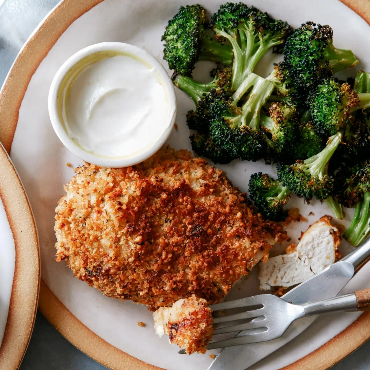 Healthy Air Fryer Parmesan Chicken with Broccoli