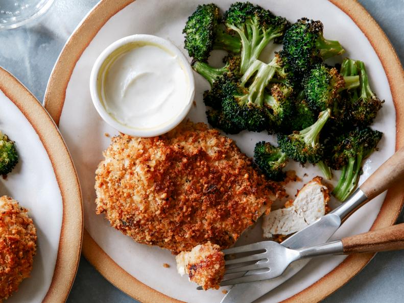 Healthy Air Fryer Parmesan Chicken with Broccoli