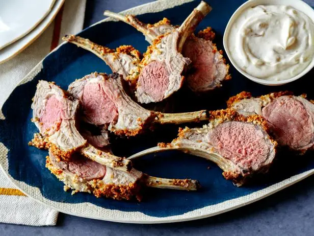 Air Fryer Rack of Lamb with Roasted Garlic Aioli