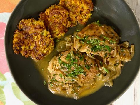 Apple Cider-Glazed Chicken Thighs with Butternut Squash Fritters