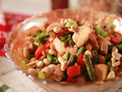 Beauty shot of Molly Yeh's Kung Pao Chicken, as seen on Girl Meets Farm, Season 6.