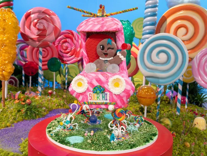 Cake called Helihover created by contestants Cinthya Romriell, Eric Kroeker, Brittani Diehl and Reva Alexander-Hawk, as seen on Candyland, Season 1.