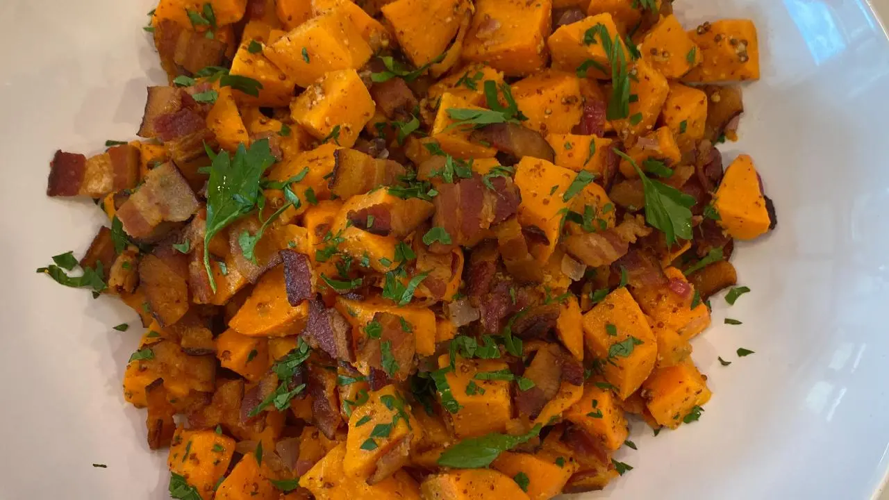 GermanStyle Sweet Potato Salad Recipe Jeff Mauro Food Network