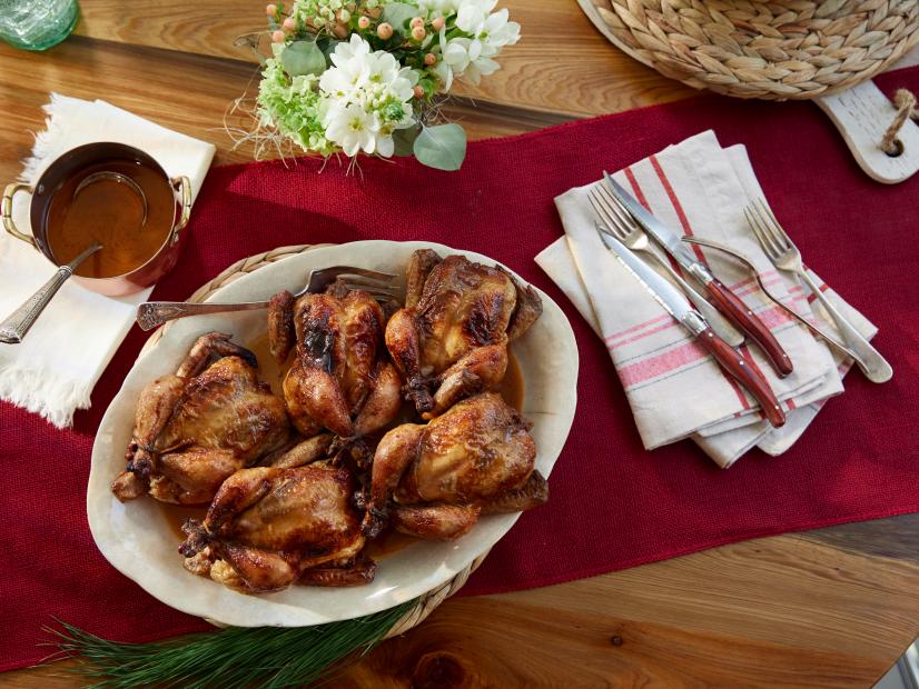 Spicy Maple Cornish Hens, as Seen on Delicious Miss Brown, Season 3.