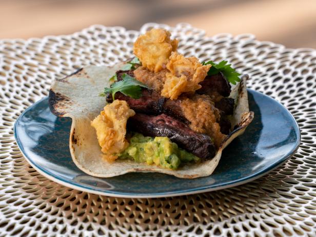 Skirt Steak Tacos with Shallot Rings image