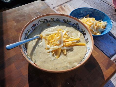 Sunny's Beefed-Up Charred Veggie and Cheese Grits