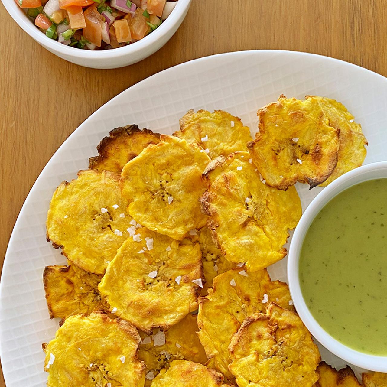 Healthy Air Fryer Plantains (Dominican Tostones) - Plant Based RD