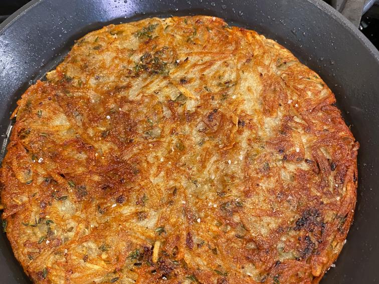 Potato Rosti with Thyme and Garlic Recipe Geoffrey Zakarian Food