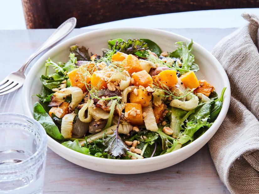 Food Network Kitchen's Air Fryer Butternut Squash, Fennel and Shallot Salad.
