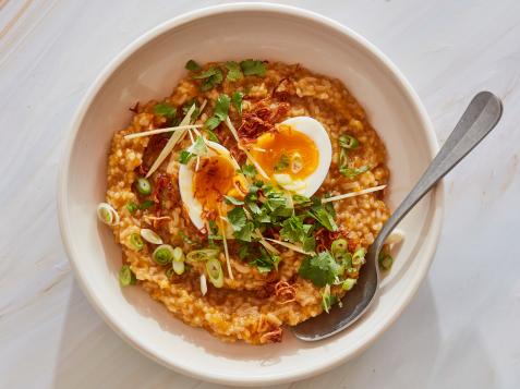 Butternut Squash Congee with Crispy Shallots and Soft-Boiled Eggs
