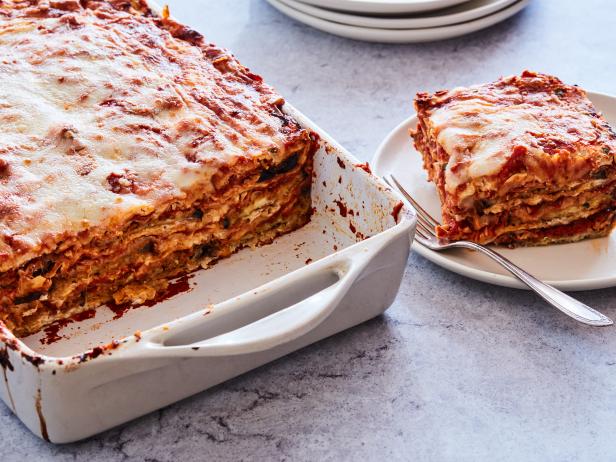 Food Network Kitchen's Eggplant Matzo Lasagna.