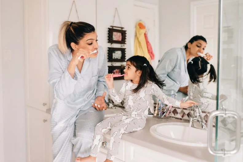 Houston-based registered dietitian, diabetes educator and mom of 2, Tejal Pathak has a family-centric nighttime regimen. “Our little healthy routine includes brushing teeth, reading for 15-20 minutes or chanting "OM" before bedtime. Reading at bedtime helps us think of positive thoughts, discuss new facts and have sweet dreams. Chanting OM helps to relax, unwind and get good sleep.” 
