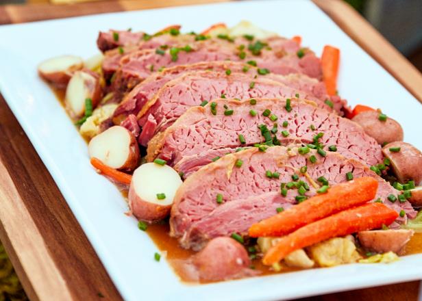 Slow-Cooker Corned Beef and Cabbage Recipe | Jeff Mauro | Food Network