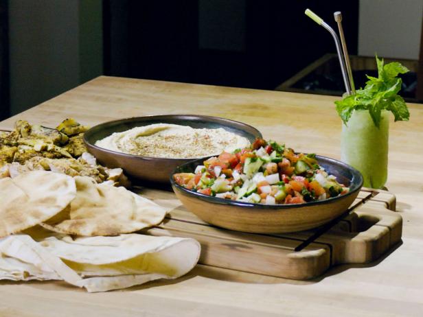 Za'atar Chicken or Eggplant and Hummus with Israeli Salad image