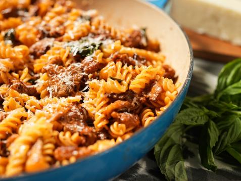 Fusilli with Sausage and Oyster Mushrooms
