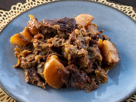 Beer Braised Lamb Shoulder with Onions and Turnips