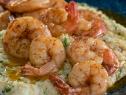 Special guest Michael Voltaggio's dish, Corn Grits with Shrimp, as seen on Guy's Ranch Kitchen, Season 4.