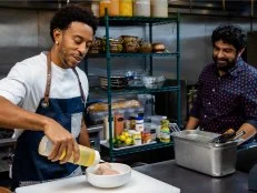 Host Ludacris makes chicken for Chef Meherwan, as seen on Luda Can’t Cook, Special 1..