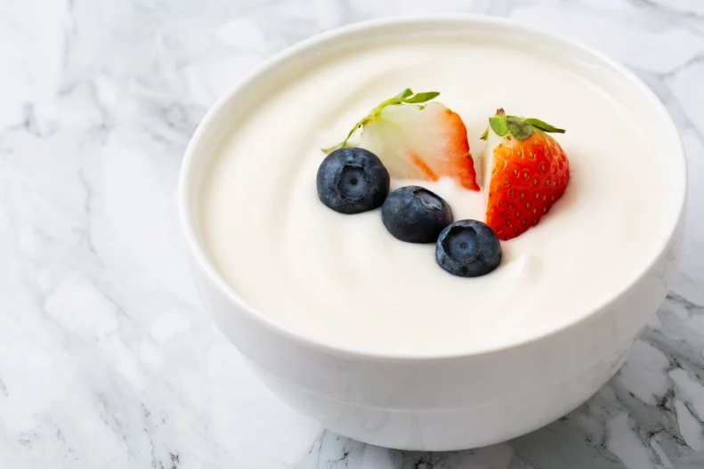 A <a target="_blank" href="https://nutrition.bmj.com/content/early/2020/06/09/bmjnph-2019-000053">2020 review study</a> published in the British Medical Journal examined how probiotics may help adults with anxiety and depression. Although more research is needed, the studies showed a positive correlation between taking probiotics and improved outcome measures of anxiety and depression. Greek yogurt, a fermented food, contains live, active cultures that often act as probiotics and can be included in a healthy eating plan to help minimize stress.
