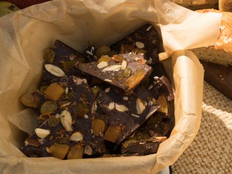 Apricot, Golden Raisin and Smoked Almond Chocolate Bark