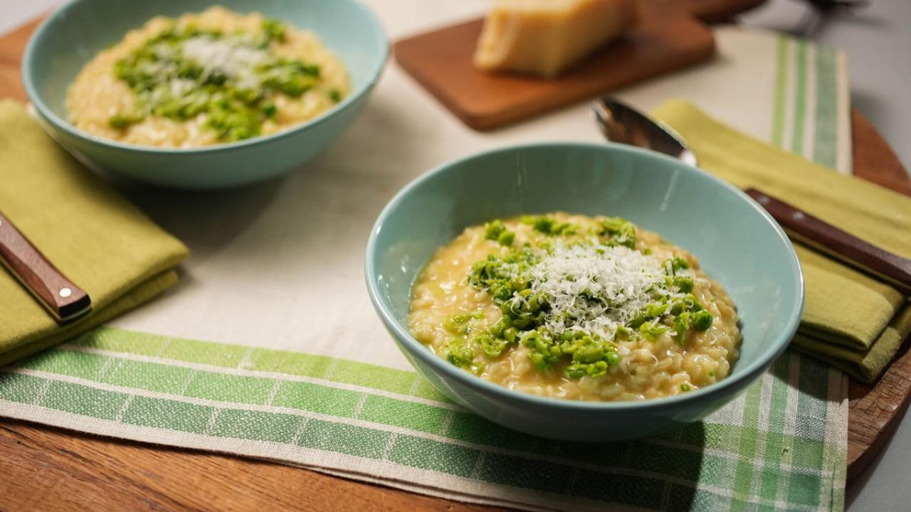 Pea and Sweet Onion Risotto