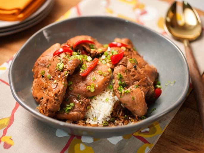 Slow Cooker FilipinoStyle Chicken Adobo Recipe Jeff Mauro Food Network