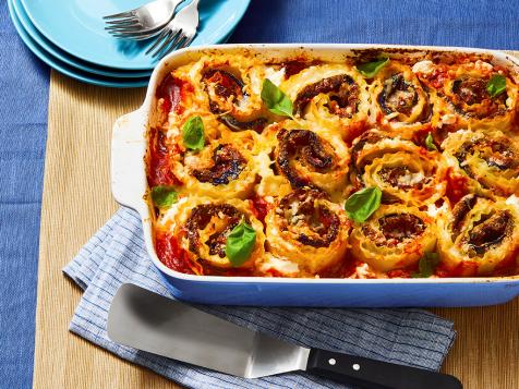 Fried Eggplant Lasagna Rolls