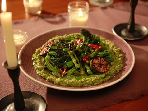 Charred Broccolini and Shishito Romesco