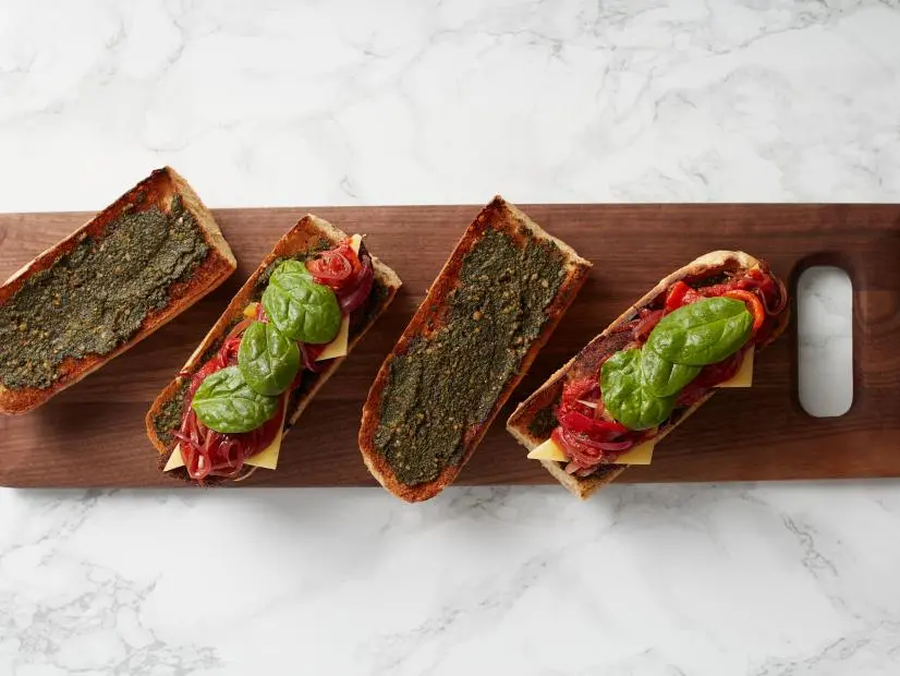Close-up of Meatless Marinara Sub Sandwich