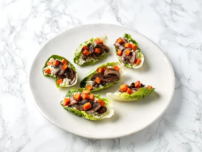 Mid shot of Moreish Mushroom Salad Cups