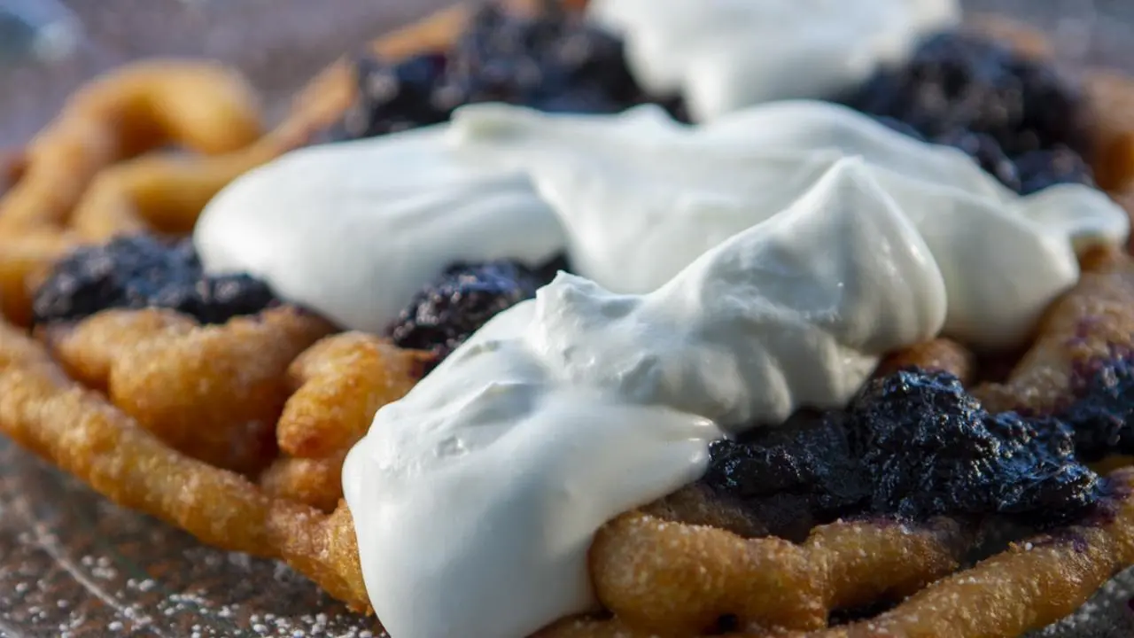 Funnel Cake with Blueberry Marmalade