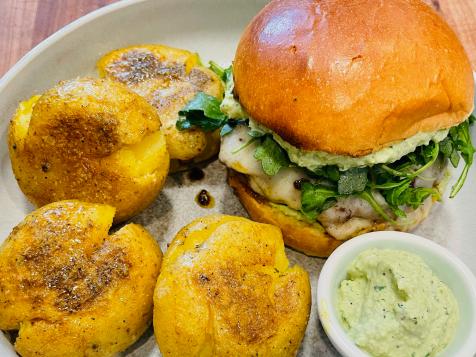 Lamb Cheeseburgers with Crispy Curry Smashed Potatoes
