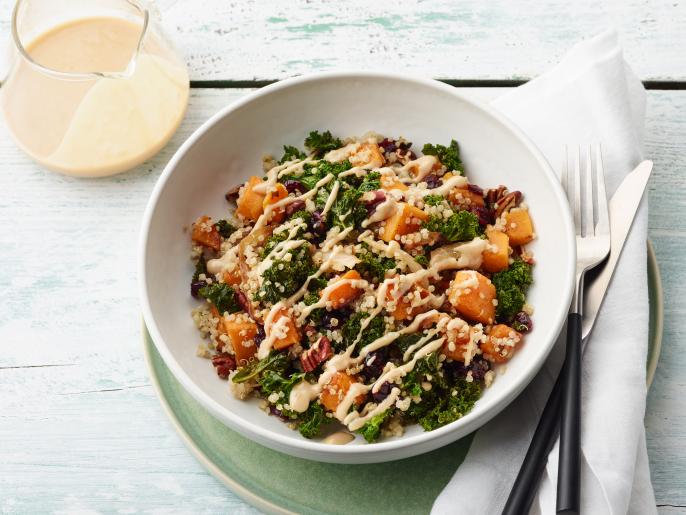 Quinoa Power Bowls with Butternut Squash and Tahini Sauce Recipe Food