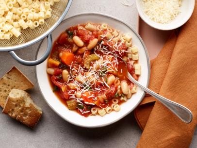 Food Network Kitchen’s Slow Cooker Vegetarian Minestrone, as seen on Food Network.