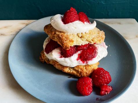 Raspberry Shortcakes with Double Ginger Biscuits