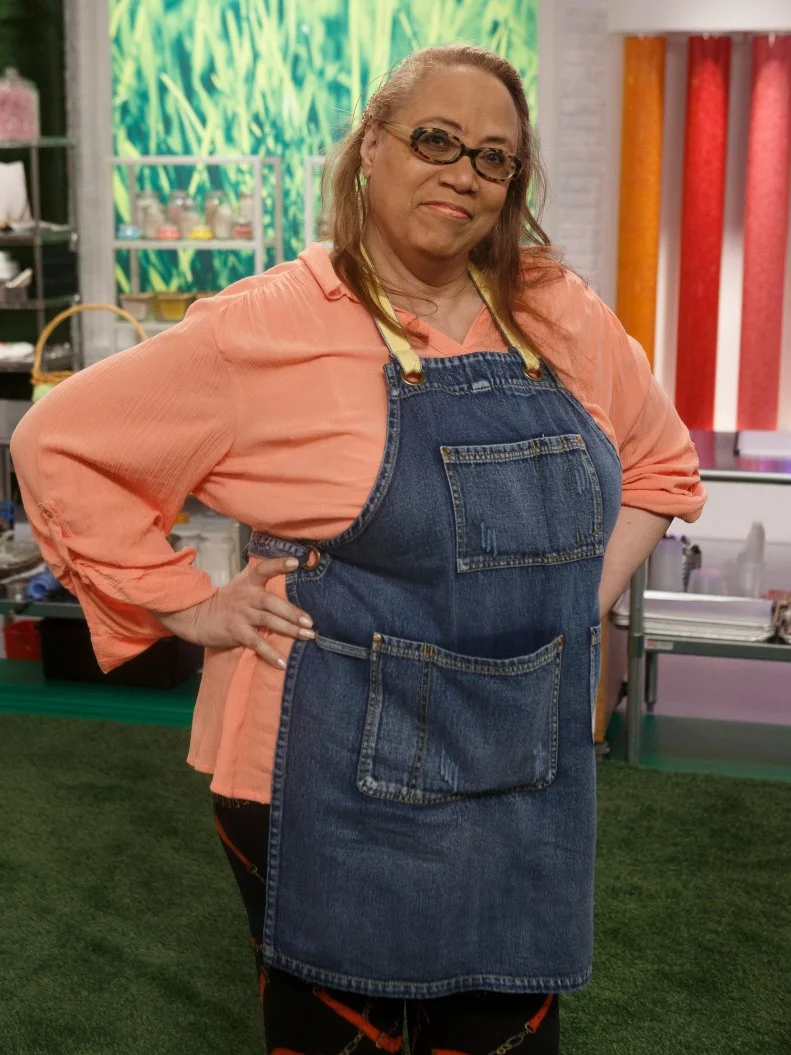 Baker Charmaine Jones poses, as seen on Easter Basket Challenge, Season 1.