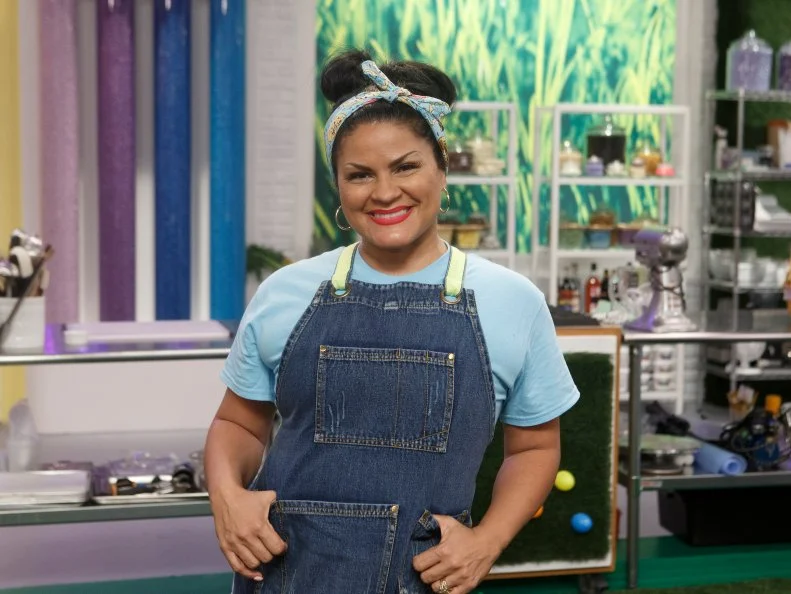 Baker Elaine Duran poses, as seen on Easter Basket Challenge, Season 1.