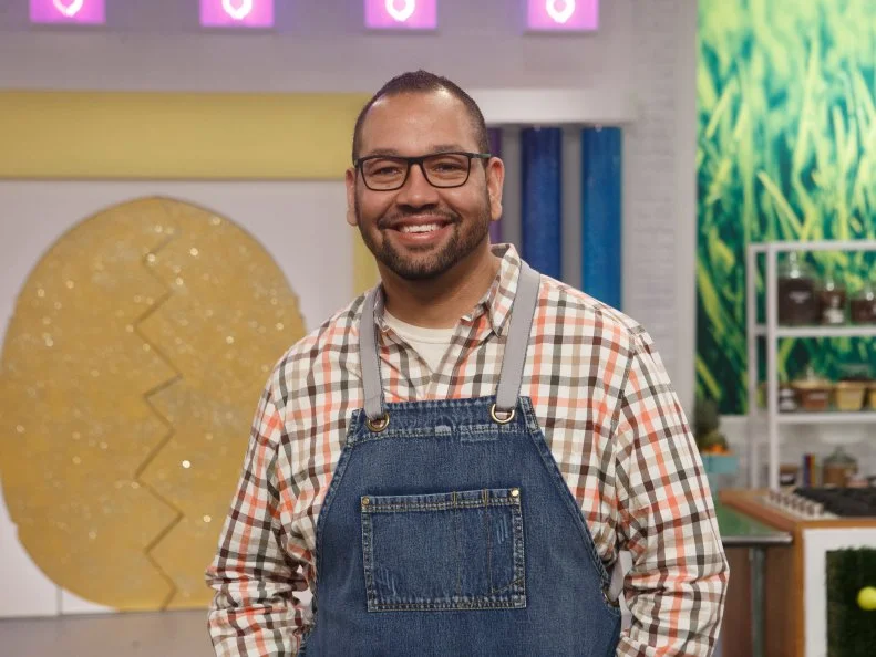 Baker Jeremy Davis poses, as seen on Easter Basket Challenge, Season 1.