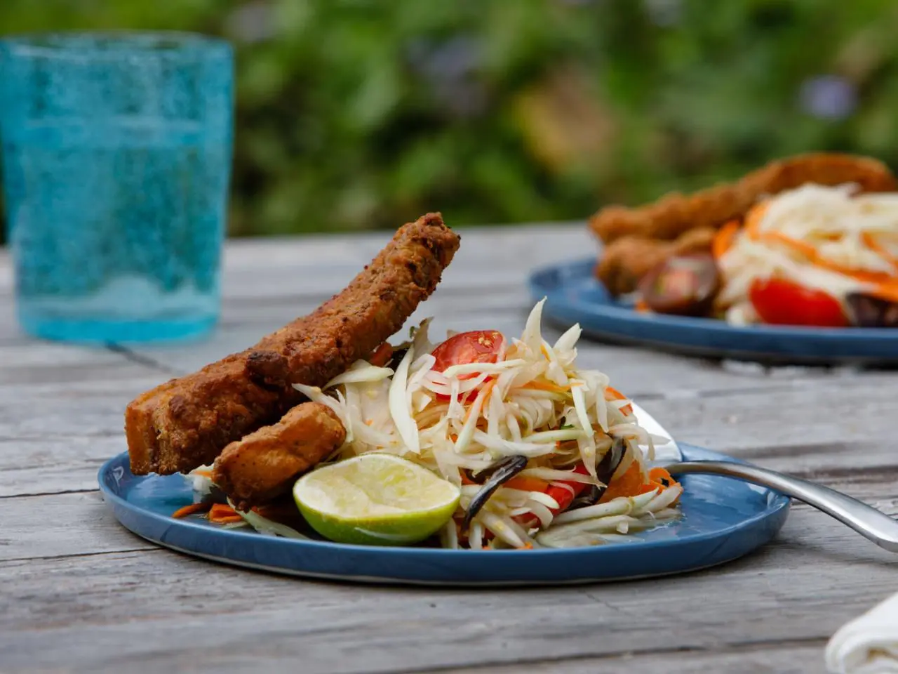 Isaan Papaya Salad with Fried Pork Belly