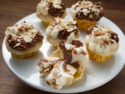 Sour Cream Cupcakes with Chocolate Cream Cheese Icing, Pretzels and Potato Chips