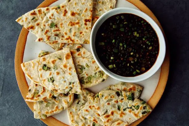 Scallion Pancakes with Ginger Dipping Sauce Recipe | Ming Tsai | Food Network