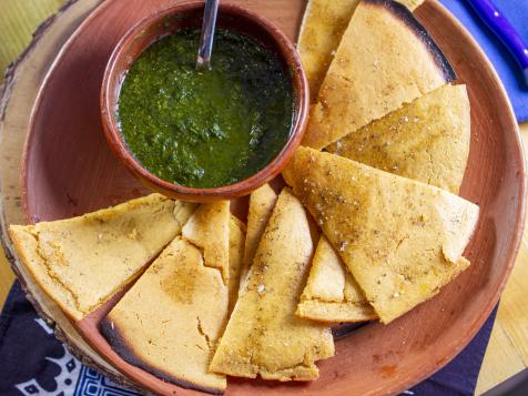 Wood-Fired Socca with Garden Herb Dipping Sauce