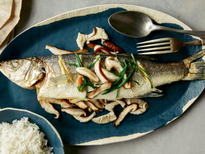 Chine-He Huang's Steamed Sea Bass  with Ginger and Chinese  Mushrooms