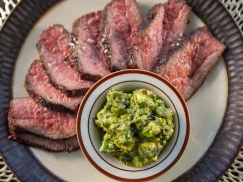 New Mexico Chile-Rubbed Tri-Tip with Charred Green Onion and Avocado Salsa