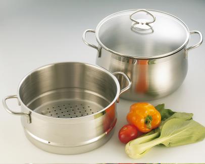 Steamer for Cooking, 18/8 Stainless Steel Steamer Pot, Food Steamer 11 inch  Steam Pots with Lid 2-tier for Cooking Vegetables, Seafood, Soups, Stews  and Pasta: Home & Kitchen 